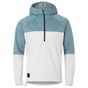 Veste Softshell à Capuche Demi-Zip Premium pour Hommes Vente en Gros Logo Personnalisé Coupe-Vent Randonnée Voyage Vêtement Casual Veste Softshell - Product Image 1