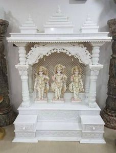 Luxueux complexe indien conceptions maison Temple Statue sculpté à la main Makrana Vietnam marbre élégant éclairage intégré pour salon - Product Image 3