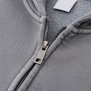 Sweat à capuche unisexe personnalisé à double fermeture éclair, coupe courte, délavé à l'acide, 100% coton, hiver, coupe oversize, épais, style vintage streetwear - Product Image 3