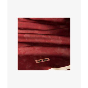 Écharpe carrée en soie bordeaux avec motif brossé - Product Image 2