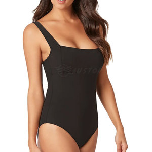 Maillot de bain durable sans couture confortable couleur noire respirant femmes maillot de bain - Product Image 4
