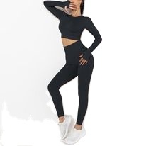 2025, pantalones de Yoga de cintura alta para mujer, mallas deportivas de alta calidad, patrón sólido, cierre de cordón - Product Image 2
