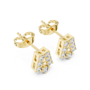 Boucles d'oreilles de luxe en diamant rond fantaisie Design élégant et étincelant pour les femmes Parfait pour les mariages, les fêtes, les occasions spéciales - Product Image 2