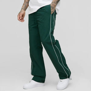 Plus Size Custom Logo Forest <b>Tall</b> Nylon Piping Detail Trousers For <b>Men</b> Lightweight Quick Dry Gym Fitness & Streetwear <b>Men</b> <b>Jogger</b> - Product Image 1