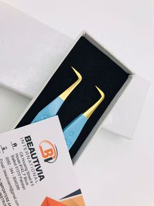 Pince à épiler professionnelle d'extension de cils de volume de botte de 90 degrés pince à épiler à pointe de fibre d'acier inoxydable de marque privée - Product Image 4