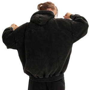 Prix de gros 400Gsm 500Gsm French Terry Loose Fit Hommes No String sweat à capuche personnalisé Épaule tombante Solide Pull-over - Product Image 4