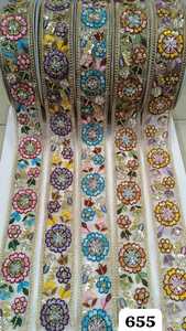 Thủ công đính cườm <span class=keywords><strong>sequin</strong></span> ren thêu <span class=keywords><strong>TRIM</strong></span>-sinh thái thân thiện tan trong nước Organza vải mô hình hình học Sexy sang trọng cho - Product Image 4