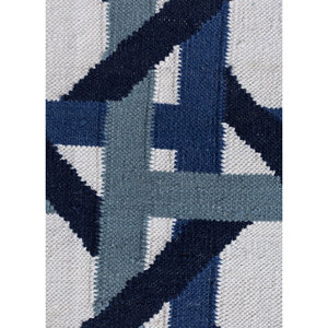 Alfombra Grande de Lana Azul Alhambra 9x12, Tejido Plano para Entrada de Casa o Junto a la Cama-ADWL-13304 - Product Image 3