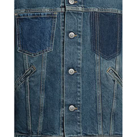Mavi Asit Yıkama Kot Ceket Erkek Slim Fit Uzun Kollu Polo Yaka İki Cepli Tasarım Vintage Premium OEM Toptan