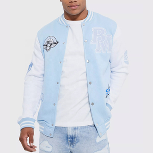 Blouson de baseball universitaire de haute qualité pour hommes du fabricant OEM Chenille Broderie Letterman Varsity Coton High Street - Product Image 1