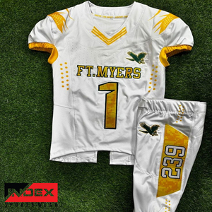 Uniformes personnalisés de football américain Streetwear respirant avec des uniformes boxy brodés de sports de rugby sublimés - Product Image 4