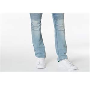 กางเกงยีนส์ทรงสลิมฟิตผ้ายืดแบบขาดๆ สไตล์โมโต ยี่ห้ออเมริกันแร็ก สำหรับผู้ชาย เอวสูง สีน้ำเงิน ไซส์ 31x32 ผ้าเดนิมถัก ทรงตรงแบบดินสอ มีสีสัน - Product Image 6