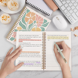 Carnet à spirales avec motif floral, cadeau pour enseignant, bloc-notes, cadeau de remerciement pour enseignant, carnet d'écriture, carnets à spirales - Product Image 6