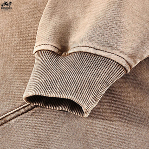 Sudadera con Capucha y Cremallera de Algodón 100% Lavado Ácido, de Alta Calidad, con Logotipo Personalizado, para Hombre - Product Image 5