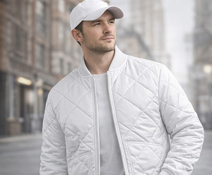 Veste bomber matelassée de qualité supérieure pour hommes, logo personnalisé OEM/ODM, veste matelassée légère, veste d'hiver isolée pour la vente en gros - Product Image 1