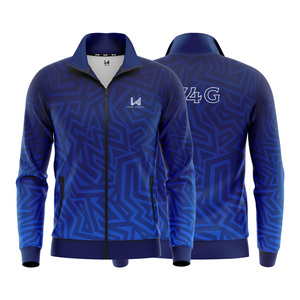 Vêtements de sport personnalisés pour hommes, fermeture éclair complète, respirant, veste de survêtement avec logo imprimé personnalisé, coupe ample pour les services formels OEM ODM de printemps - Product Image 3