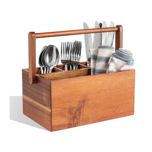 Support à fourchettes en bois d'acacia moderne certifié FSC, résistant aux taches d'huile, durable, léger, sans danger pour les aliments, lavage à la main uniquement, pour la cuisine - Product Image 2