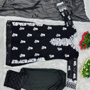 DESIGNER PARTY WEAR HEAVY CHINE COSTADO TRABAJO TOP CON DUPATTA - Product Image 1