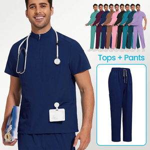 Conjuntos de Uniformes Médicos Personalizables de Alta Calidad para Mujeres y Hombres - Uniformes de Hospital, Blusas de Manga Corta y Pantalones, Ropa de Trabajo Médica - Product Image 5