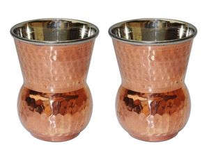 Verre à vin décoratif en cuivre gravé à la main avec charme vintage à prix réduit verre à boire en cuivre - Product Image 2