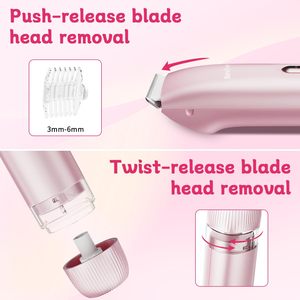 Rasoir électrique rechargeable double tête pour femme, tondeuse bikini et rasoir pour poils pubiens, utilisation humide/sèche, pour le corps - Product Image 5