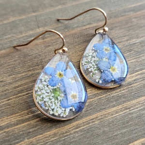 ต่างหูเรซิ่นปักลาย ทำมือ สแตนเลส เครื่องประดับแฟชั่นสำหรับผู้หญิง สาวๆ สไตล์คลาสสิกสำหรับงานแต่งงาน คุณภาพสูง - Product Image 1