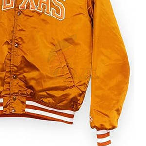 Chaqueta bomber de satén de alta calidad con diseño de retazos de moda Chaqueta bomber de satén clásica con parches decorativos coloridos - Product Image 4