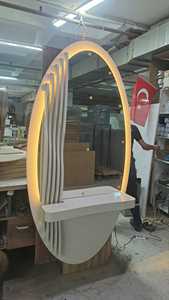 DECORS ALL Espejo Ovalado de Vidrio Contemporáneo con Iluminación Integrada y Funciones Ajustables para Muebles de Salón - Product Image 4