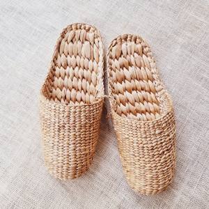 Customized sizes & designs handmade slipper sandal natural water hyacinth <b>slides</b> wholesale - Product Image 4