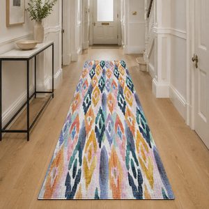 RUGS DEPOT LXDP-0189 Wholesale Multicolor Neutral Traditional Medallion Digital Printed Machine Washable Chenille Rug Non <b>Slip</b> - Product Image 5