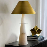 Lampe de table en marbre naturel, luminaire créatif pour salon, chambre à coucher, décoration de la maison, lampe de bureau, lampe de table en forme de champignon pour étude