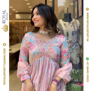 Vamika กางเกง kurti ปักลายผ้าวิสคอสเมสลิน - Product Image 4