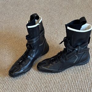 Bottes élégantes pour femmes, hauteur genou, en cuir, talon aiguille, bout pointu, style Chelsea, à enfiler - Product Image 1