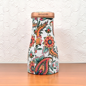 Nouveau Design pur cuivre bouteille d'eau 100% étanche pot d'eau chevet carafe bouteille imprimé conception taille personnalisée qualité d'exportation - Product Image 3