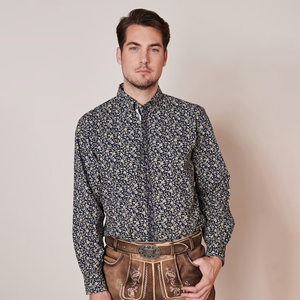 Chemises habillées bavaroises en coton pour hommes, coupe classique, manches longues, motif à carreaux, coupe ajustée, boutonnées, style décontracté, grandes tailles disponibles - Product Image 1