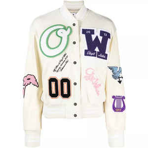 2025 Custom New Men Leather Sleeves Embroidered Chenille Patches Varsity Jacket Letterman Baseball College Jacket - Product Image 1