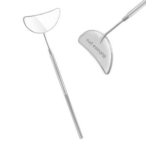 Miroir à cils en forme de demi-lune argenté, éclairé, léger, miroir pour extensions de cils, miroir à main en acier inoxydable, miroir à cils Bahasa Pro - Product Image 6