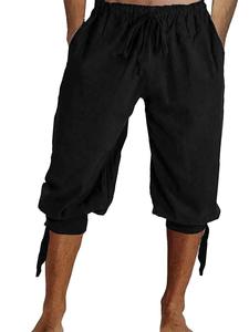 Pantalones Cortos Casuales Deportivos de Poliéster Tejido Transpirable para Hombre con Logotipo Personalizado, Estilo Cargo Sólido con Cordón, Largura 3/4, Ideales para Verano y Playa - Product Image 3