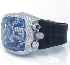 Đồng hồ đeo tay nam bằng thép không gỉ, thiết kế sang trọng Pindu, đính đá Moissanite VVS, máy cơ tự động. - Product Image 1