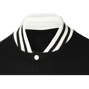 Veste universitaire sur mesure en gros d'usine, conception OEM, respirante, coupe-vent, haute qualité, broderie pour hommes, patch frontal en cuir véritable - Product Image 4