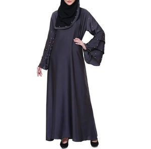 Abaya musulmán Hijab mujeres islámico modesto simple noche/Formal personalizado lentejuelas impreso largo de talla grande Abayas al por mayor - Product Image 6