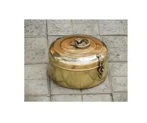 Good Quality Brass Chapati Box With Metal Lid Dining Table Centerpiece Decorative Brass Chapati Bix Best Price
