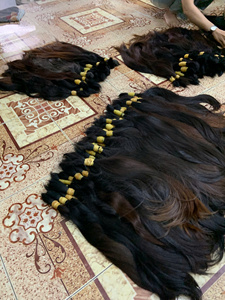 Cabello virgen vietnamita de alta calidad de un solo donante, cabello fino de bebé, materia prima de 1 kg, cabello natural para extensiones de cabello, materia prima de 40 cm a 90 cm - Product Image 1