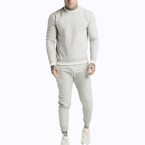 Conjunto de ropa informal de nailon OEM para hombre, chándales de Jersey personalizados, de algodón de rizo francés Sudadera con capucha, sudadera ajustada para correr sólida en blanco - Product Image 5