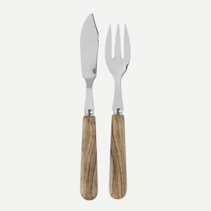 Ensemble de couverts en acier inoxydable au design moderne avec manches en bois, argenterie, vaisselle pour la maison, la cuisine et les restaurants - Product Image 4