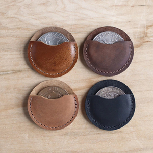 Monedero de cuero de estilo vintage de fabricante al por mayor con cierre abierto varios colores OEM Challenge monedero funda - Product Image 1