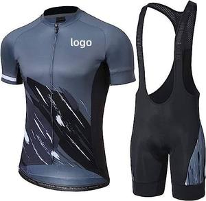 Elegante jersey de ciclismo y pantalones cortos con pechera, conjunto de uniforme, ropa de bicicleta de secado rápido Mtb, conjunto de ciclismo acolchado para hombres - Product Image 3