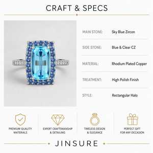 Anello da Donna in Lega Azzurra con Rettangolo Lungo, Gioiello Classico da Zhejiang - Product Image 6