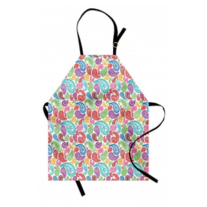 Delantales de tejido de espiga de algodón con espalda cruzada púrpura 230 GSM Durable Eco Safe Hospitality Wear con bolsillos de utilidad OEM ODM Supply - Product Image 5