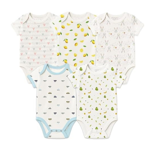 New Cute Bamboo Fiber Footed Baby Spring Romper Snap Button Solid Pattern Unisex Manufacturer Wholesale OEM Supplier - Product Image 3